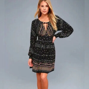 FREE PEOPLE Coryn Black Print Long Sleeve
Dress Size‎ 8